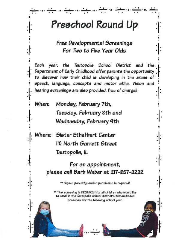 Preschool Round Up 2022 Reminder Teutopolis Grade School